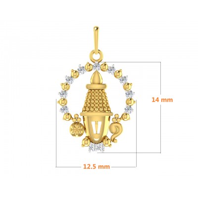 Tirupati Balaji Gold & Diamond pendant